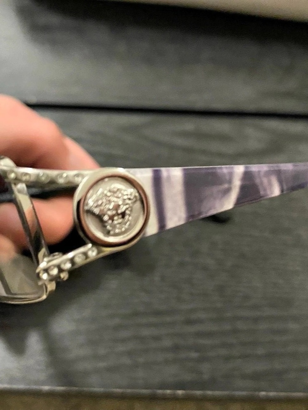 Versace Medusa Glasses- Purple with Silver Metal Frame